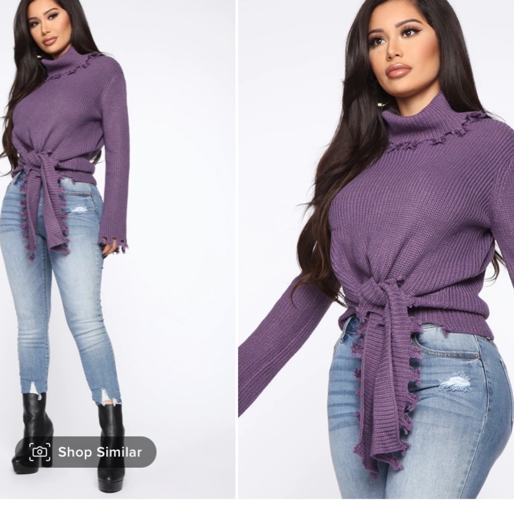 Fashion Nova size large purple sweater in good condition.